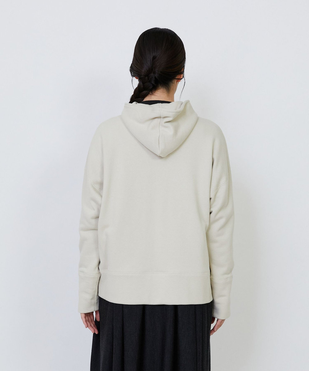 LOISIR 度詰め裏毛ジップフーディ アイボリー