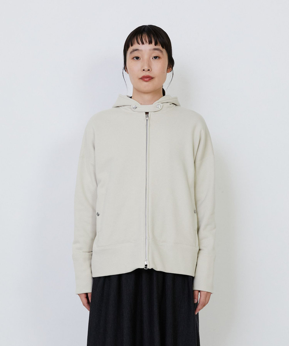 LOISIR 度詰め裏毛ジップフーディ アイボリー