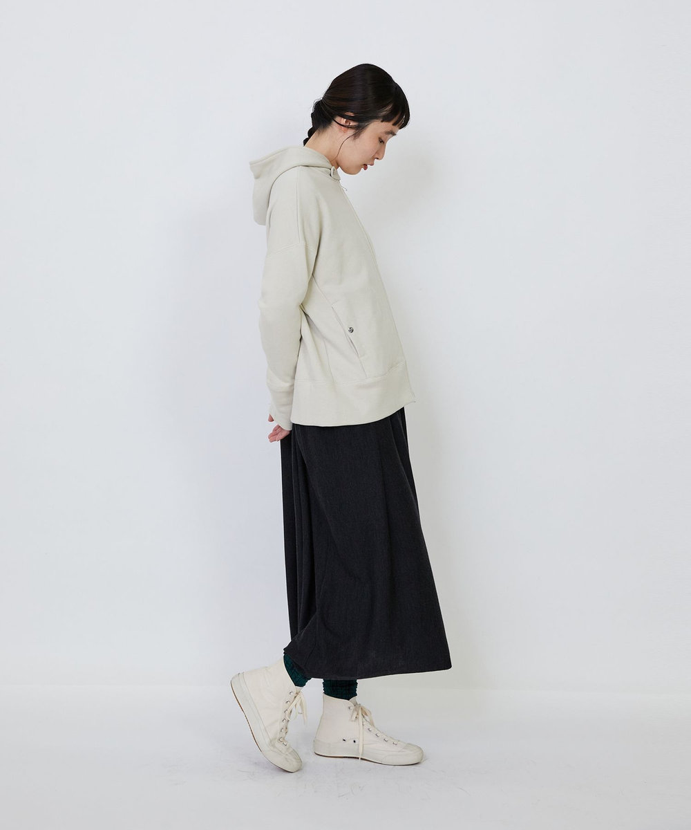 LOISIR 度詰め裏毛ジップフーディ アイボリー
