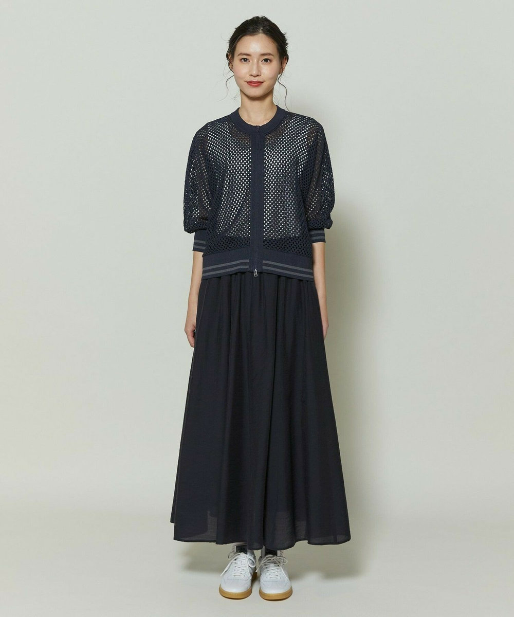 L'EQUIPE GREEN 和紙メッシュショートブルゾン ネイビー