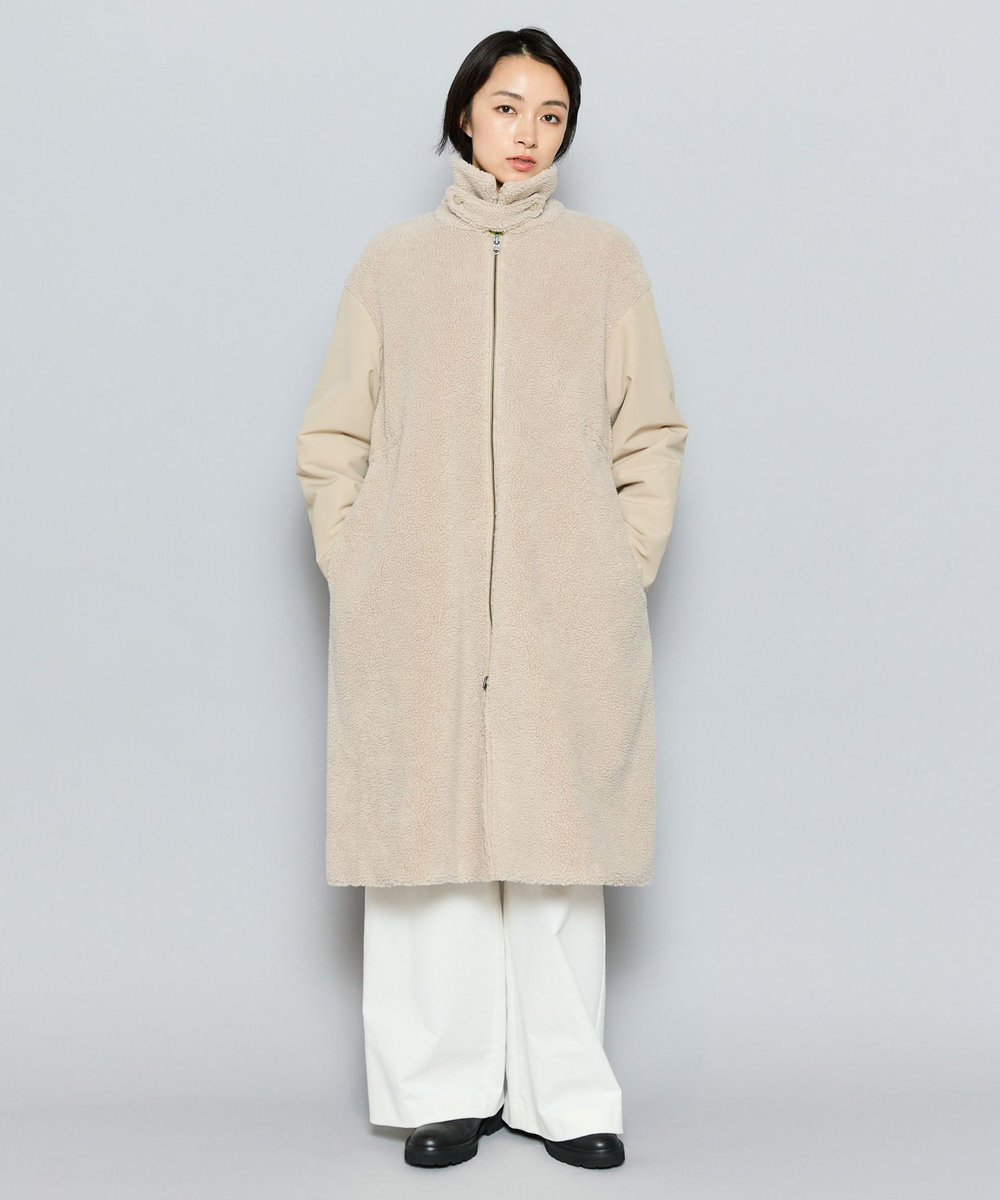 L'EQUIPE ボア×ウェザークロスコート ベージュ
