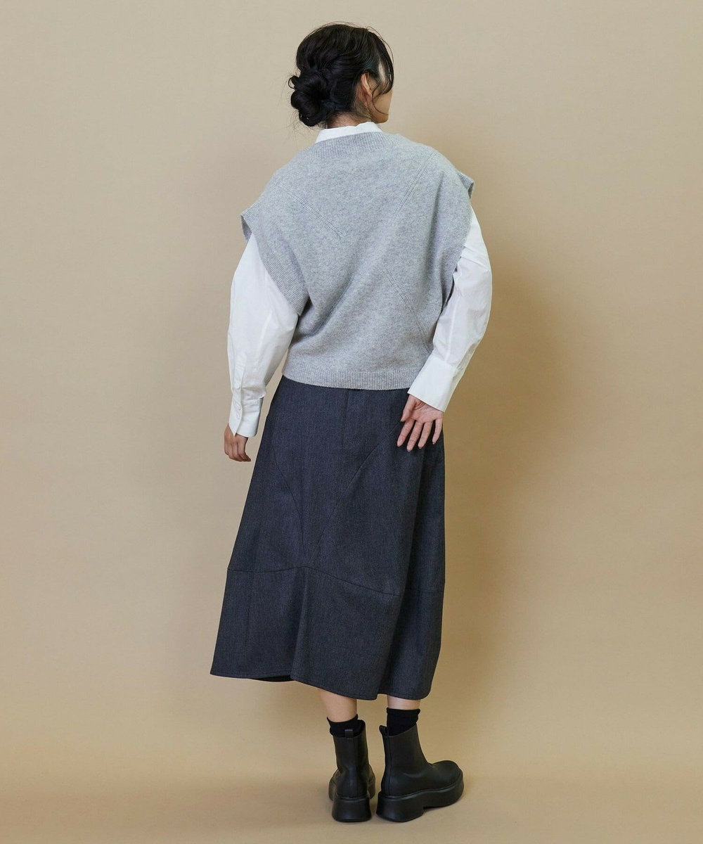 L'EQUIPE GREEN カシミヤ混ニットベスト ライトグレー