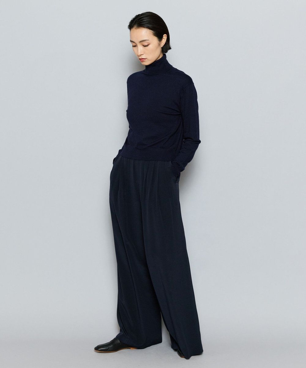 L'EQUIPE COUTURIER シルクデシンパンツ ダークネイビー