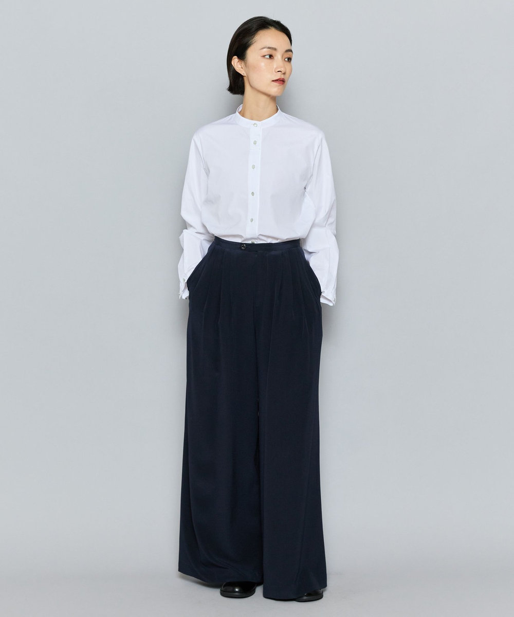 L'EQUIPE COUTURIER シルクデシンパンツ ダークネイビー