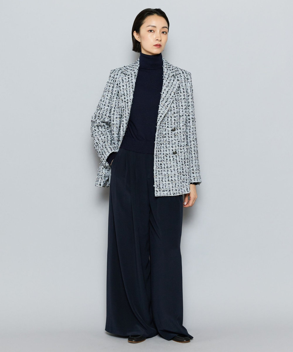 L'EQUIPE COUTURIER シルクデシンパンツ ダークネイビー