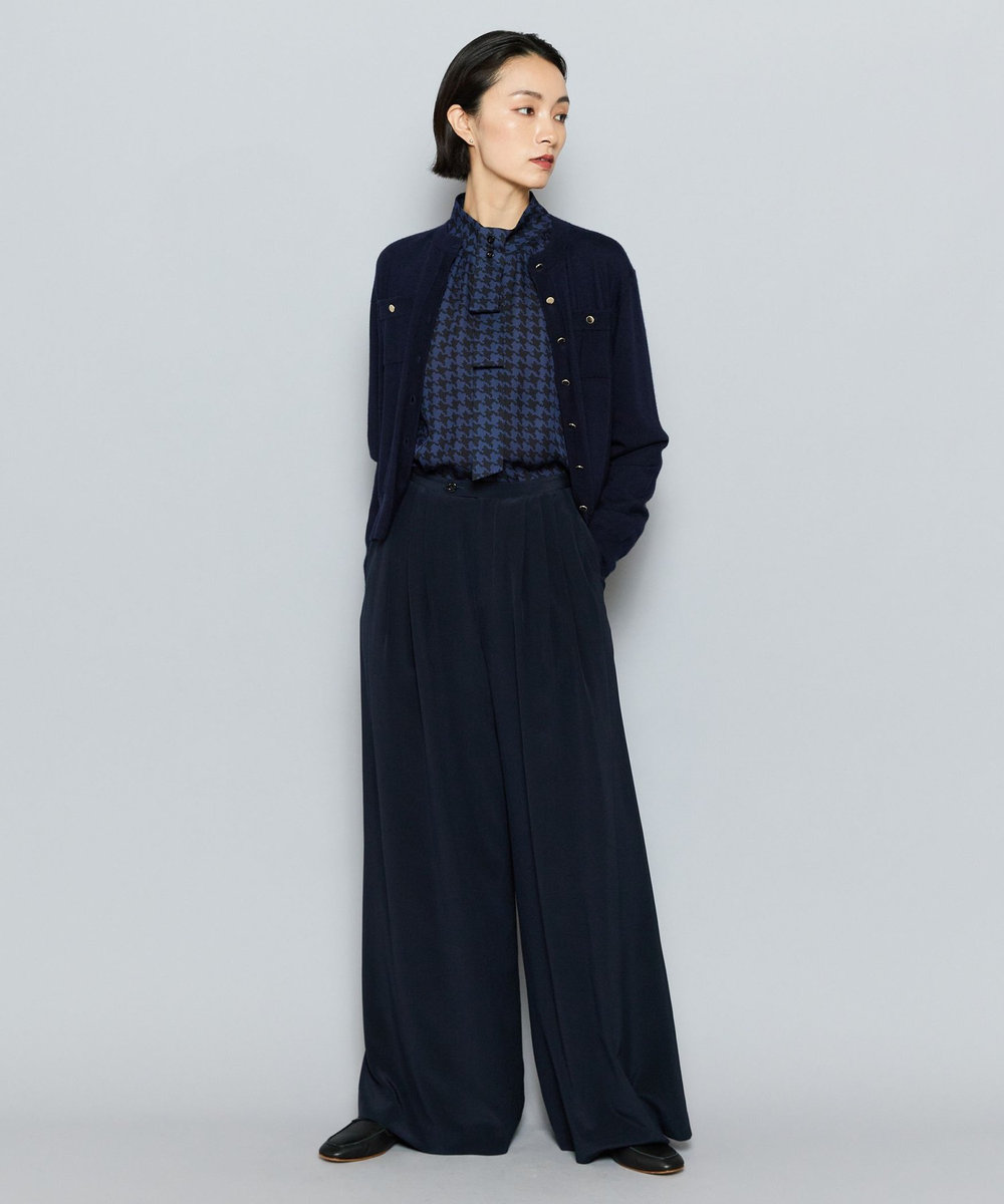 L'EQUIPE COUTURIER シルクデシンパンツ ダークネイビー
