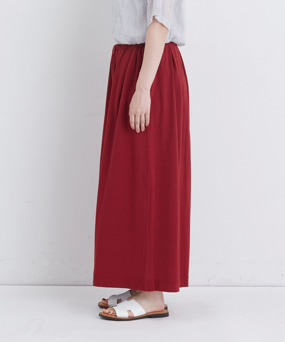 congés payés ADIEU TRISTESSE 【FAVE】ジャージーギャザーワイドパンツ レッド