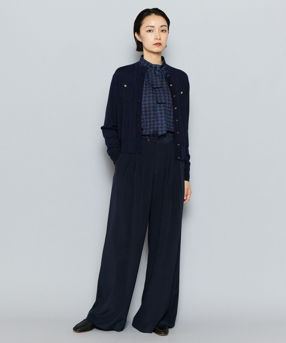 L'EQUIPE COUTURIER シルクデシンパンツ ダークネイビー