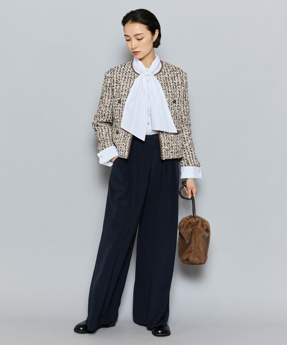 L'EQUIPE COUTURIER シルクデシンパンツ ダークネイビー
