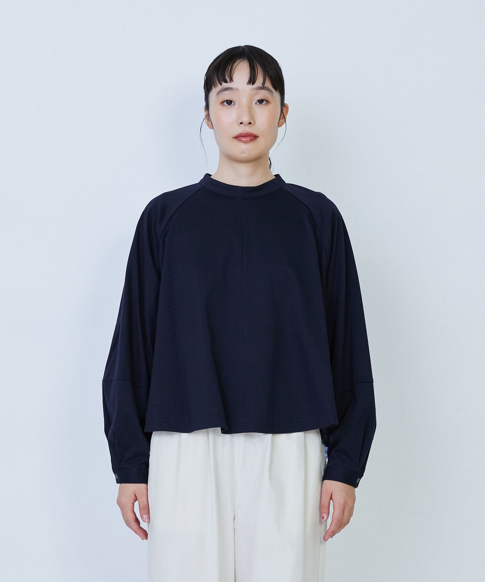 LOISIR コットンポンチコンビネーションブラウス ブルー系その他