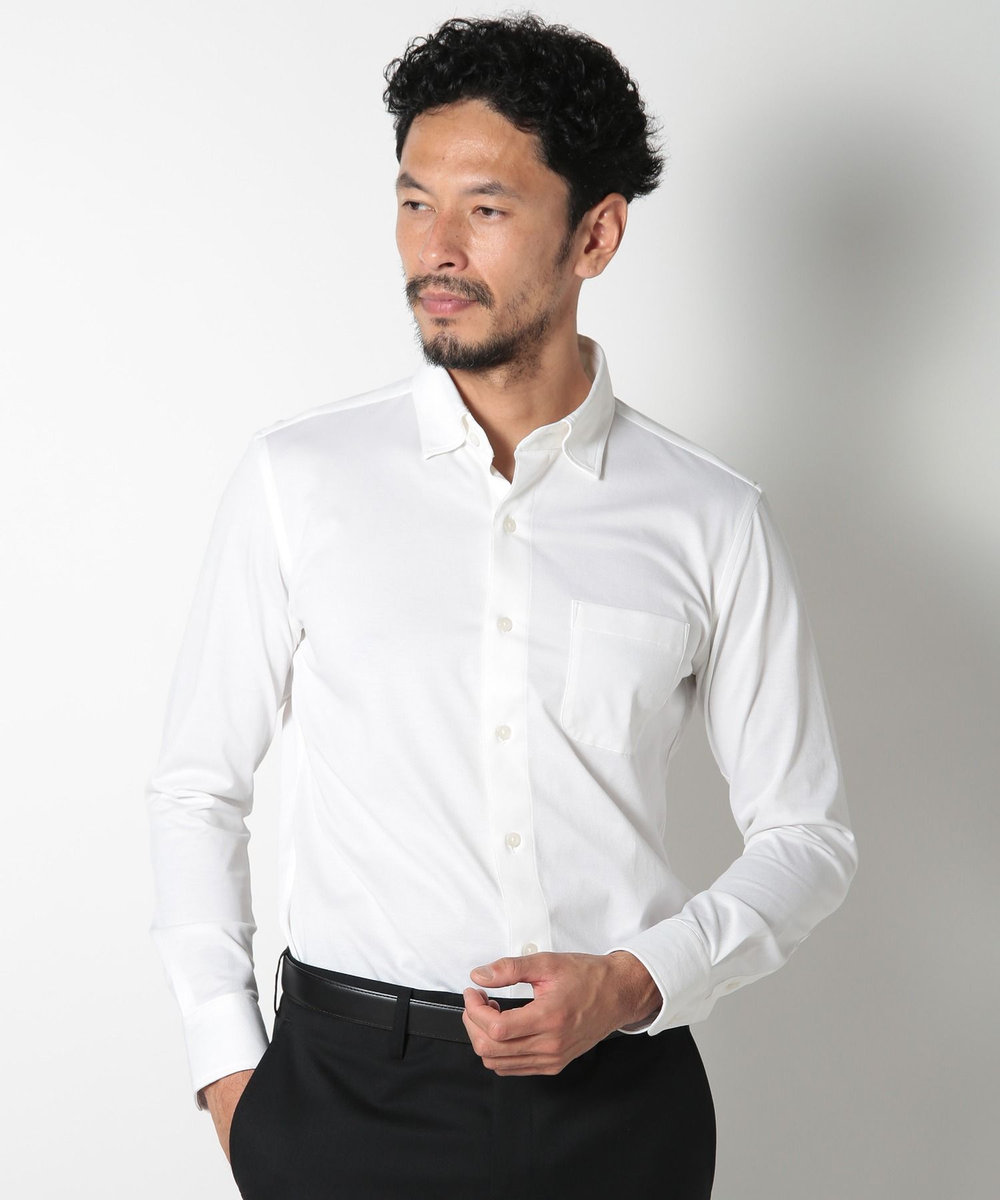 MEN'S BIGI 【ACTIVE TAILOR】ハイゲージレギュラーカラードレスシャツ ホワイト
