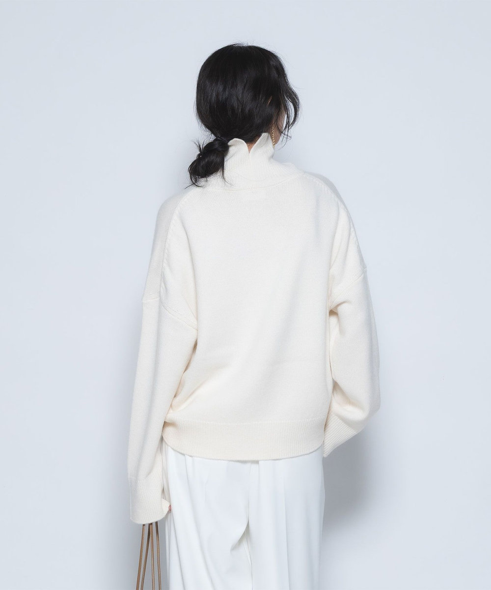 1er Arrondissement ウールカシミアボトルネックニット オフホワイト