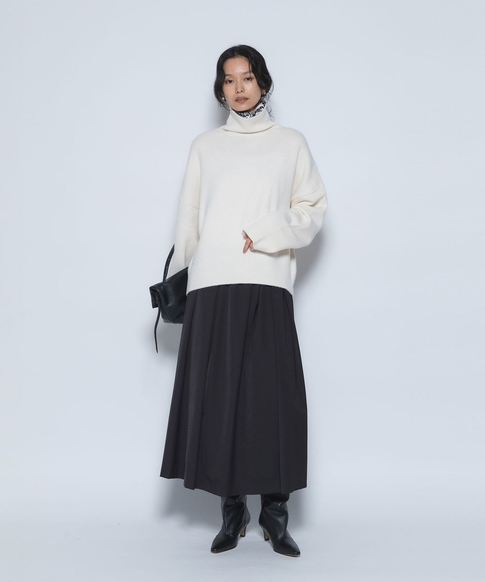 1er Arrondissement ウールカシミアボトルネックニット オフホワイト