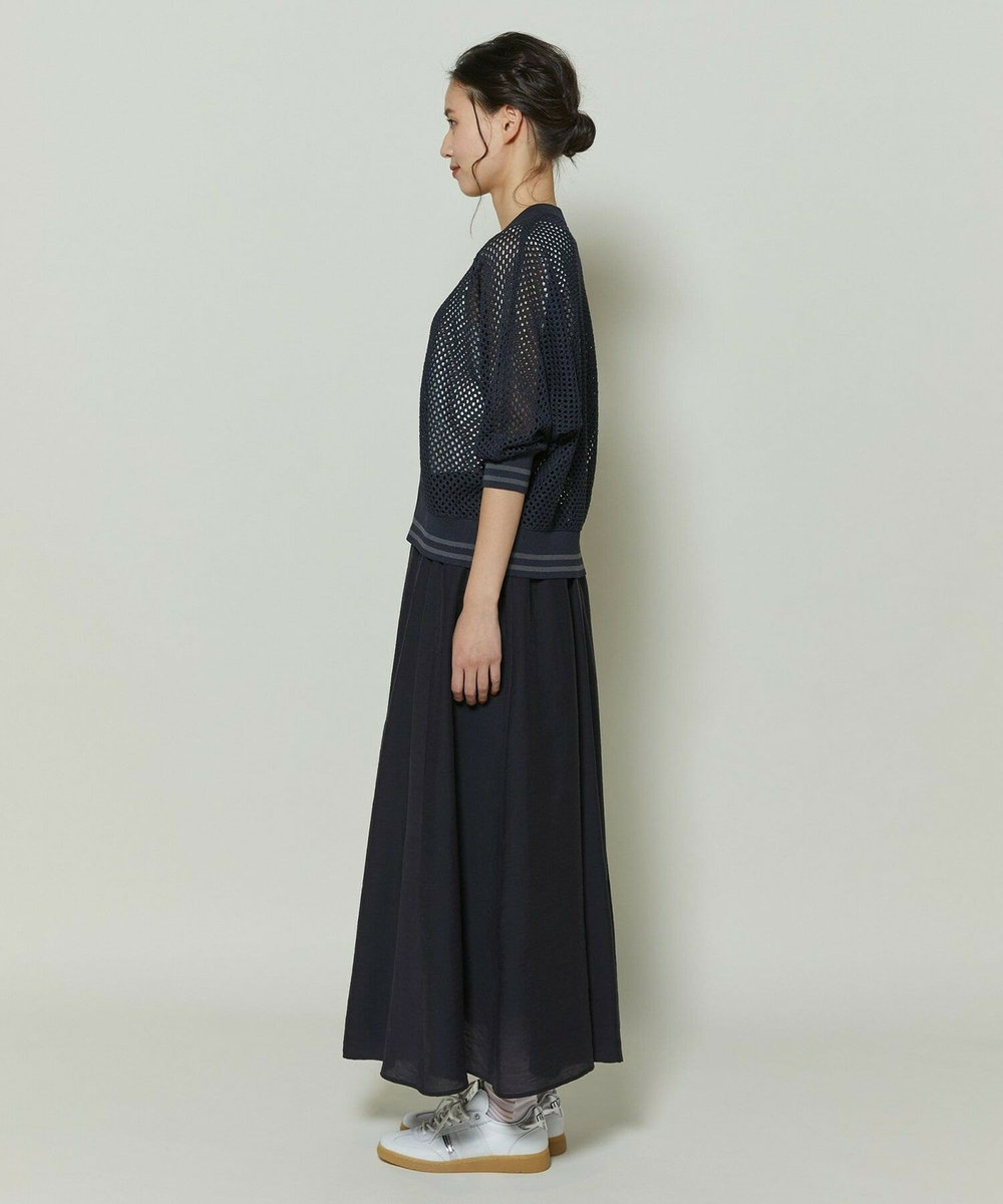 L'EQUIPE GREEN 和紙メッシュショートブルゾン ネイビー