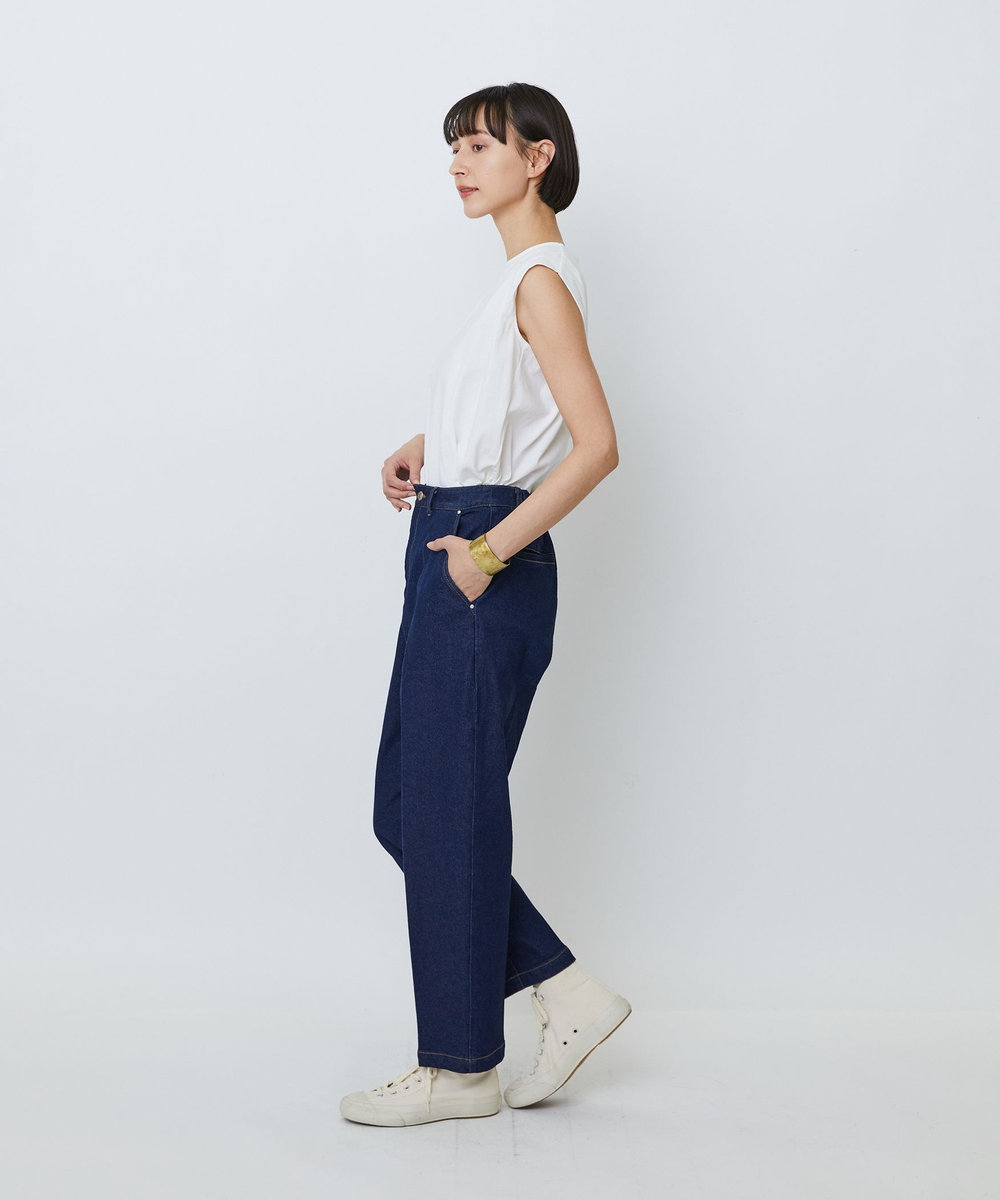 LOISIR ストレッチデニムスリムトラウザー インディゴブルー