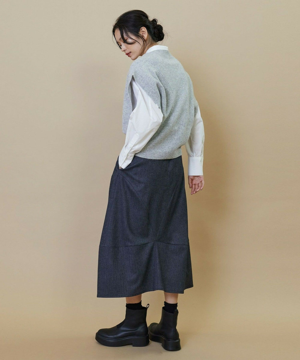 L'EQUIPE GREEN カシミヤ混ニットベスト ライトグレー