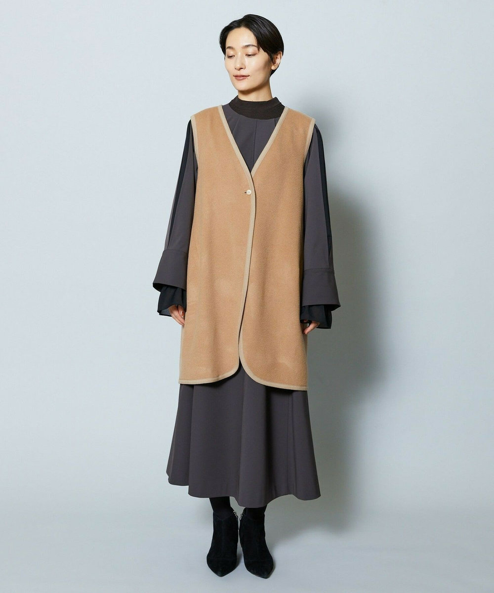 MOGA Collection MOGA Collection ポリエステルロングサテンコート ベージュ