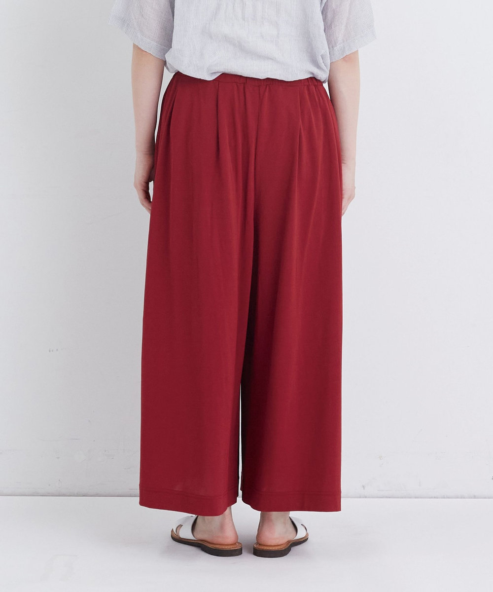 congés payés ADIEU TRISTESSE 【FAVE】ジャージーギャザーワイドパンツ レッド