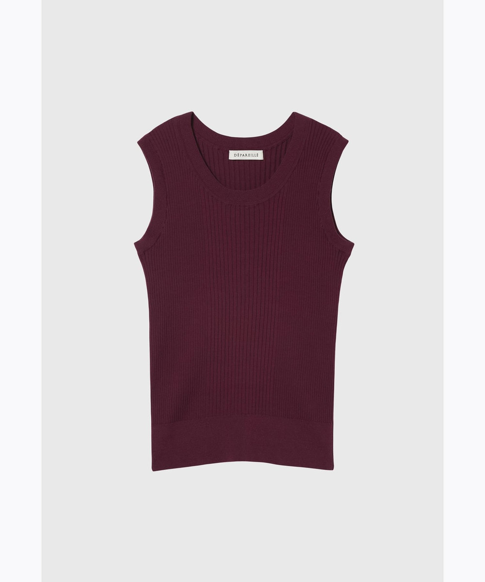 DÉPAREILLÉ COTTON RIB NO SLEEVE / コットンリブノースリーブ ボルドー