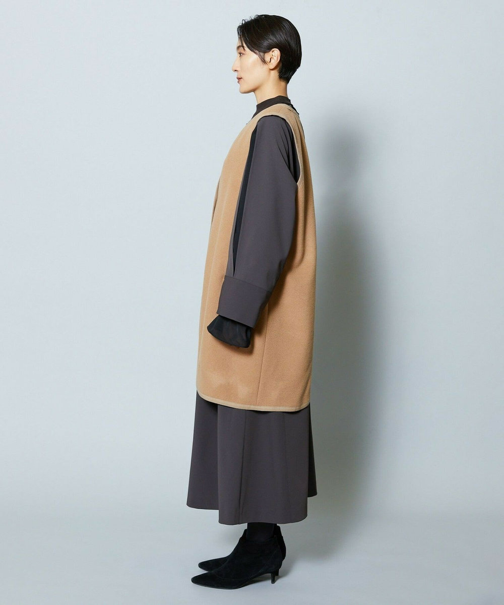 MOGA Collection MOGA Collection ポリエステルロングサテンコート ベージュ