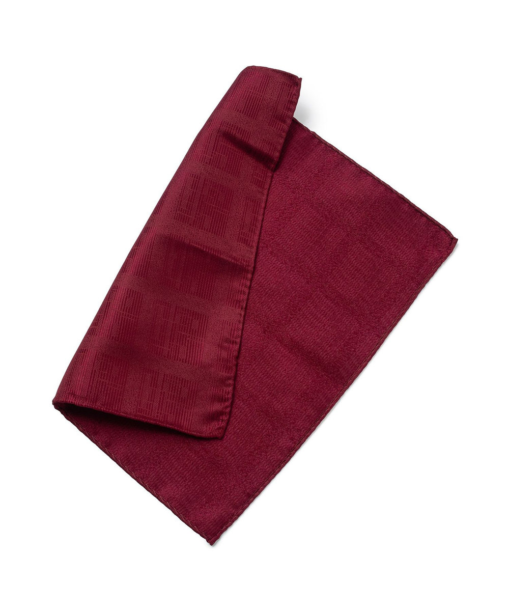 MEN'S BIGI ジオメトリック柄シルクチーフ ボルドー