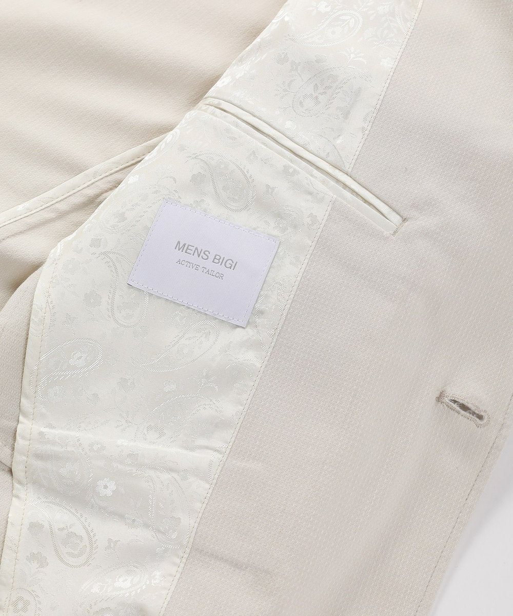 MEN'S BIGI 【ACTIVE TAILOR】ドビーストレッチテーラードジャケット オフホワイト