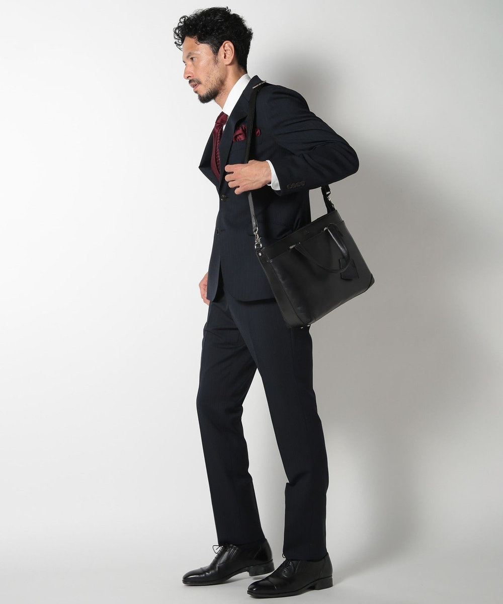 MEN'S BIGI 【SEEKER/シーカー】別注ムラレザー2WAYブリーフケース ブラック
