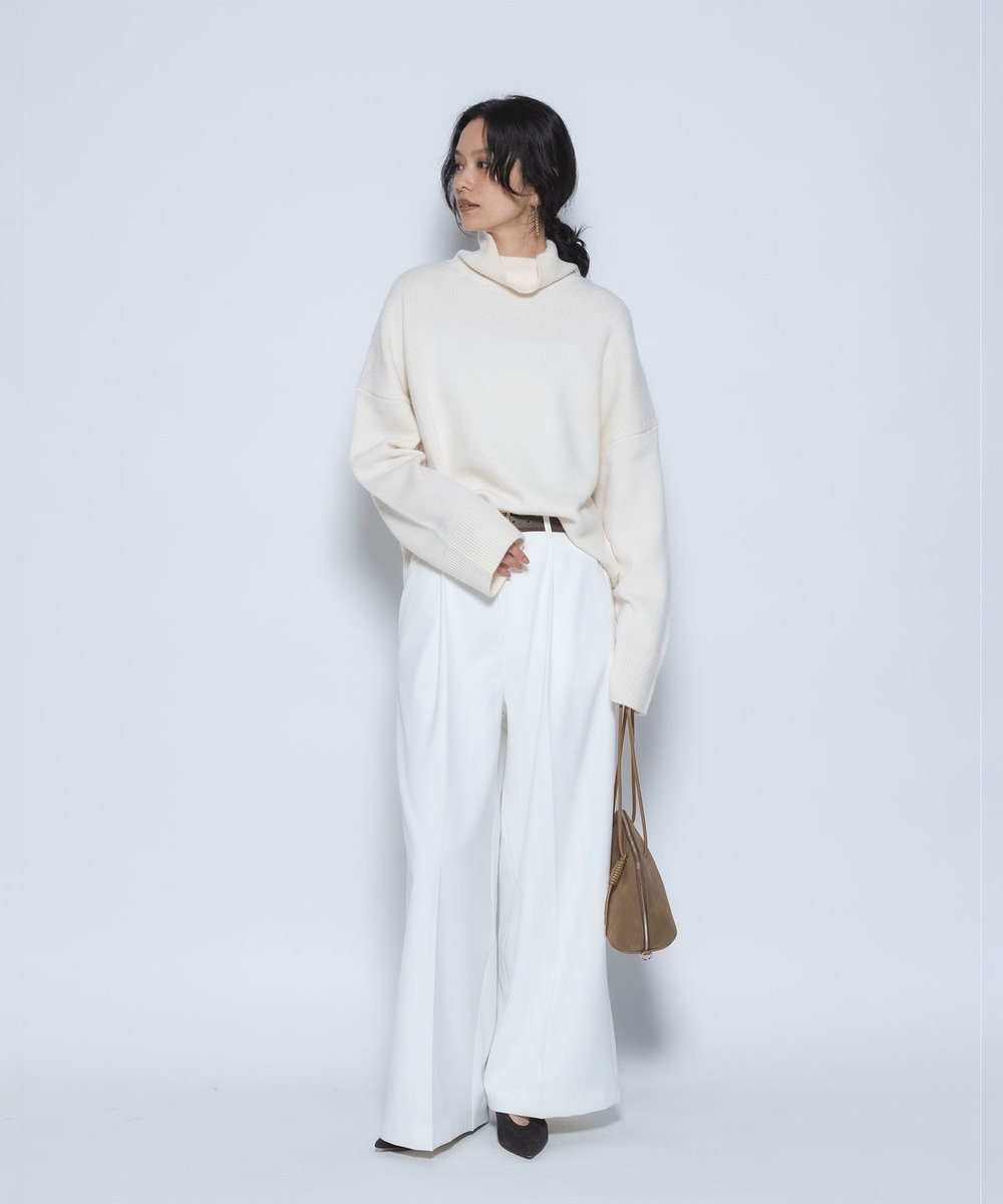 1er Arrondissement ウールカシミアボトルネックニット オフホワイト