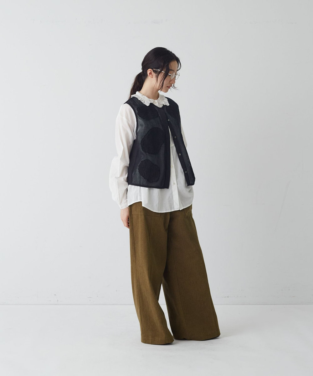 congés payés ADIEU TRISTESSE 刺繍モチーフベスト ブラック