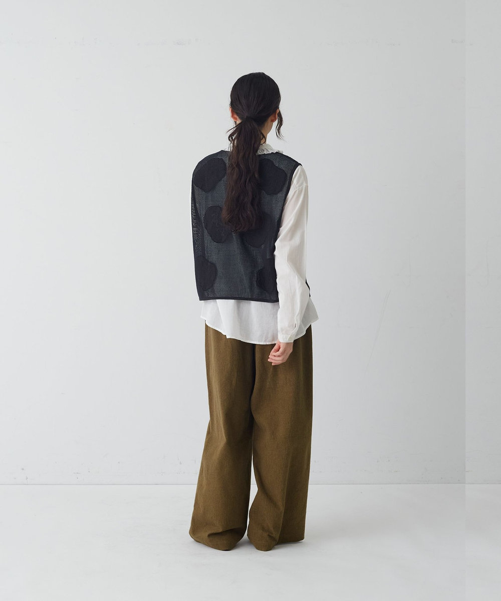 congés payés ADIEU TRISTESSE 刺繍モチーフベスト ブラック