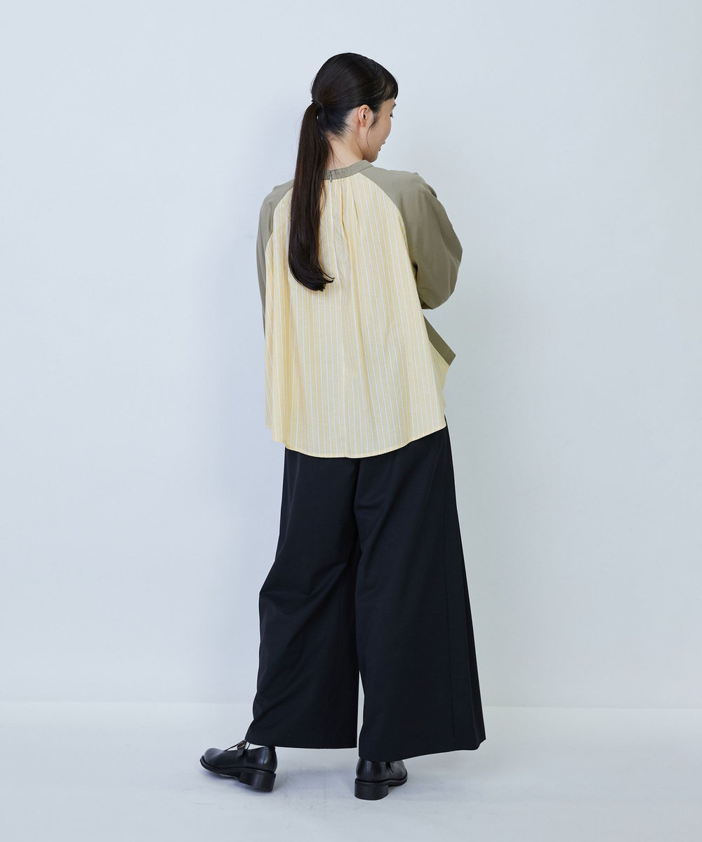 LOISIR コットンポンチコンビネーションブラウス グリーン系その他