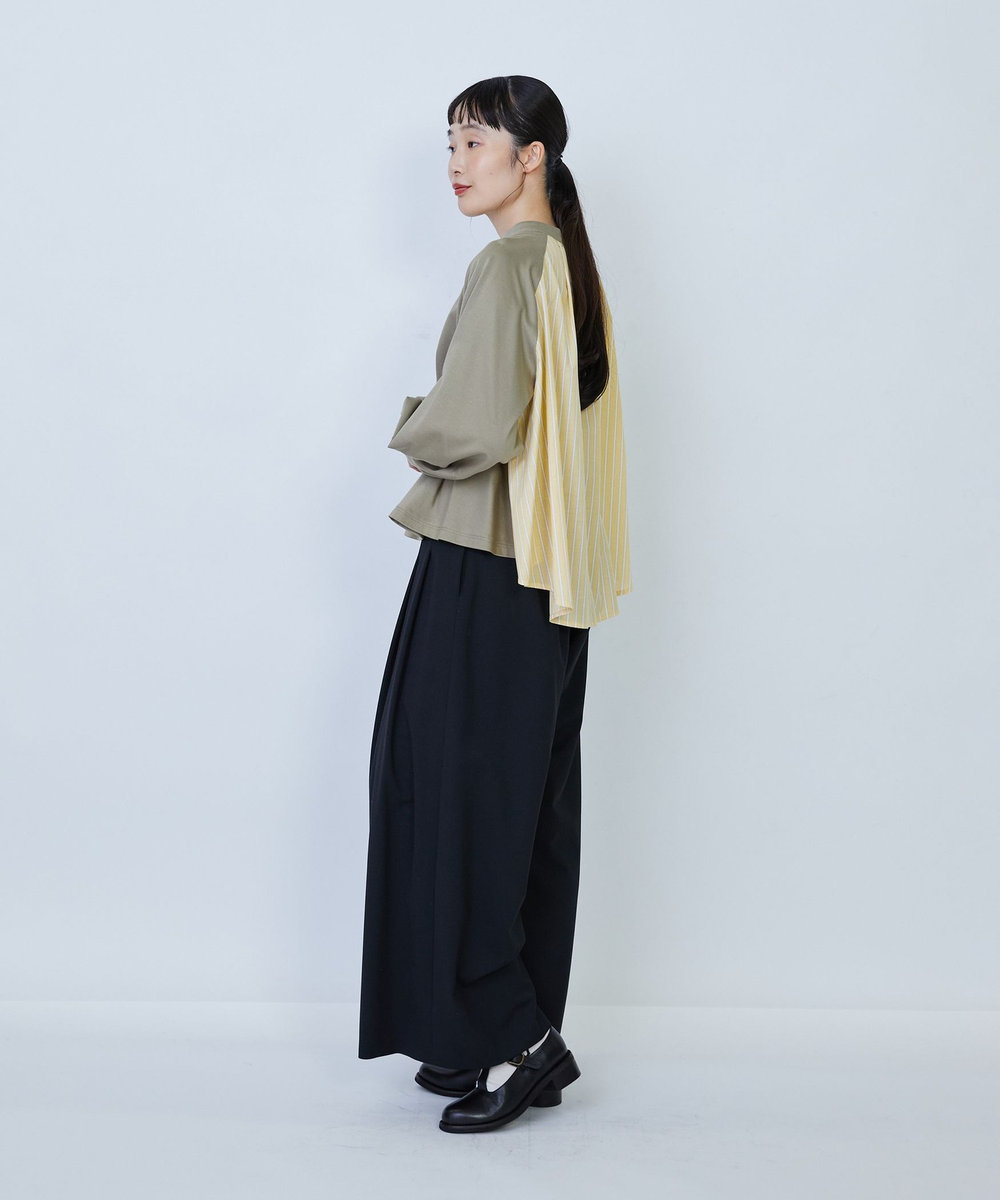 LOISIR コットンポンチコンビネーションブラウス グリーン系その他