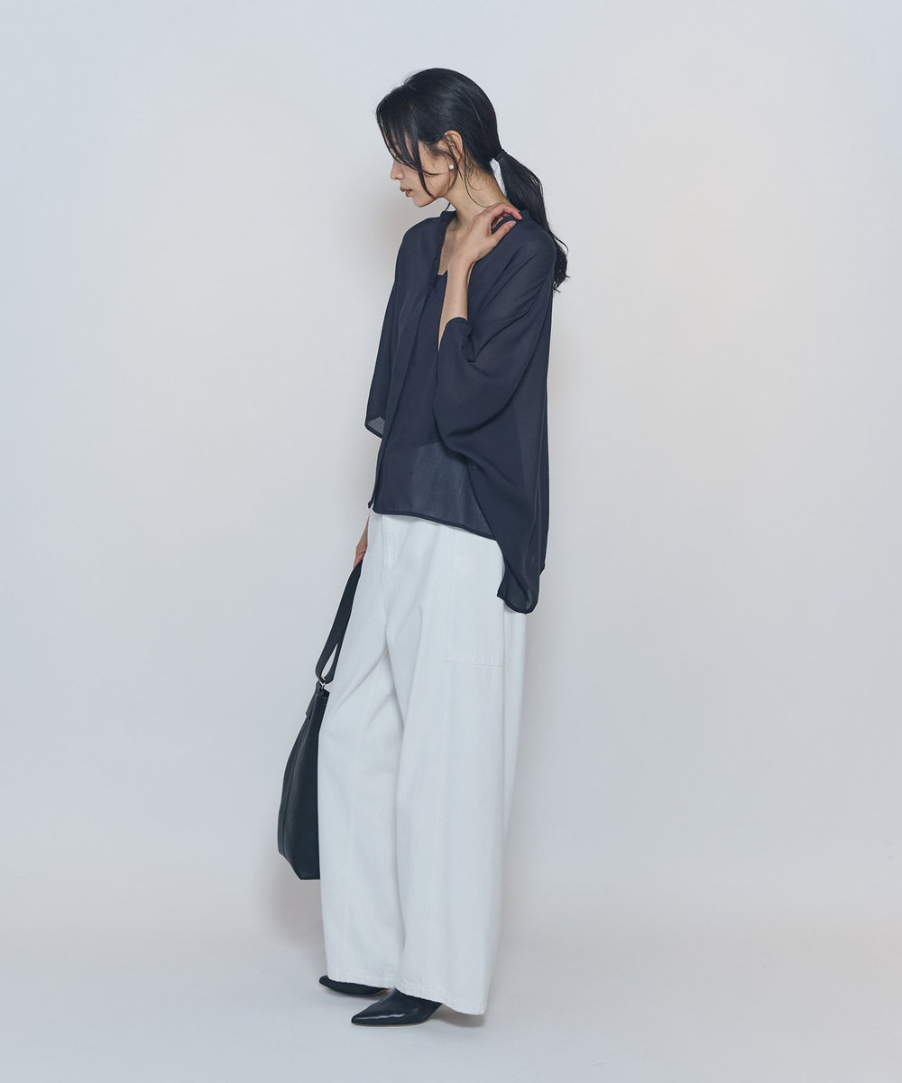 1er Arrondissement ホワイトデニムカーブパンツ ホワイト