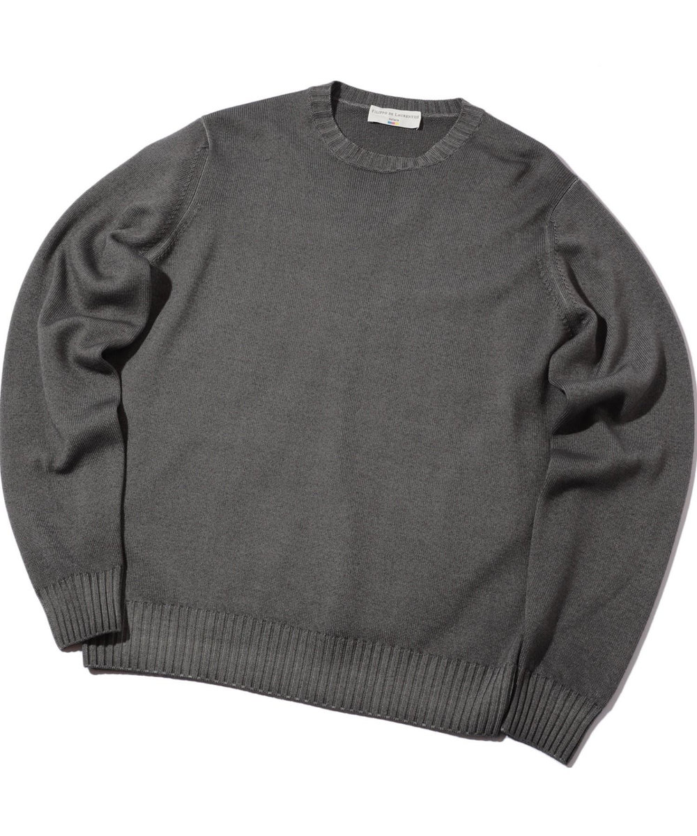 MEN'S BIGI 【FILIPPO DE LAURENTIIS】10Gクルーネックニット グレー
