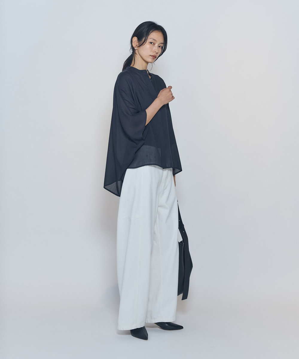 1er Arrondissement ホワイトデニムカーブパンツ ホワイト