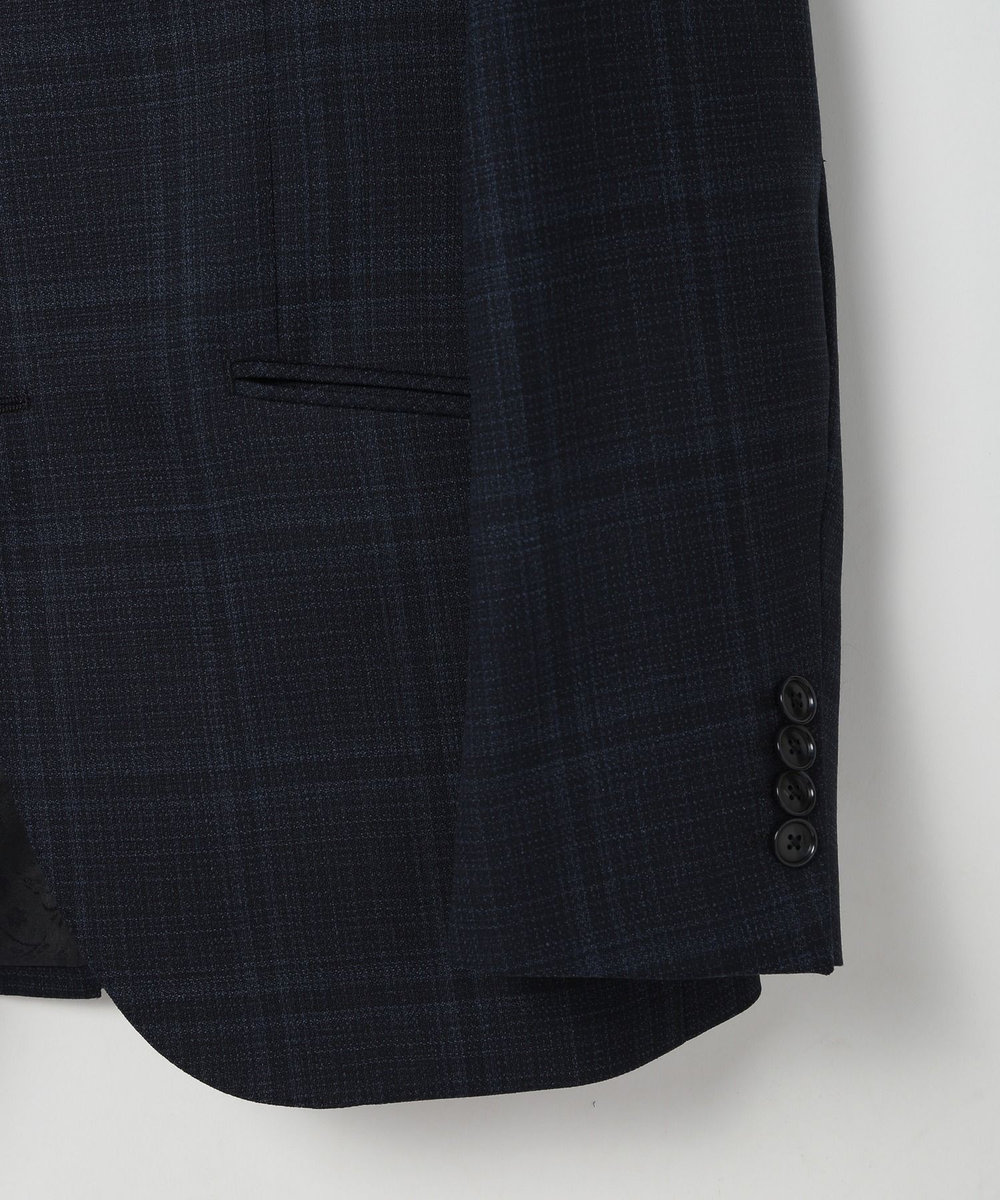 MEN'S BIGI 【ACTIVE TAILOR】ホップサックチェックジャケット ネイビー