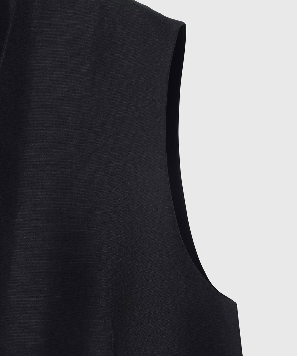 DÉPAREILLÉ TRIACETATE LINEN GILET / トリアセテートリネンジレ ネイビー