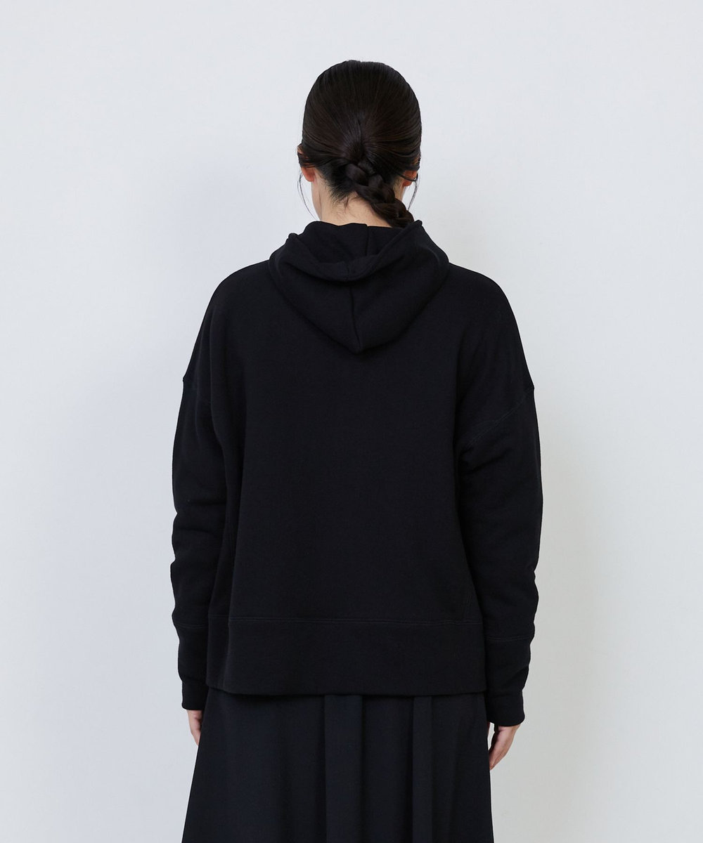 LOISIR 度詰め裏毛ジップフーディ ブラック