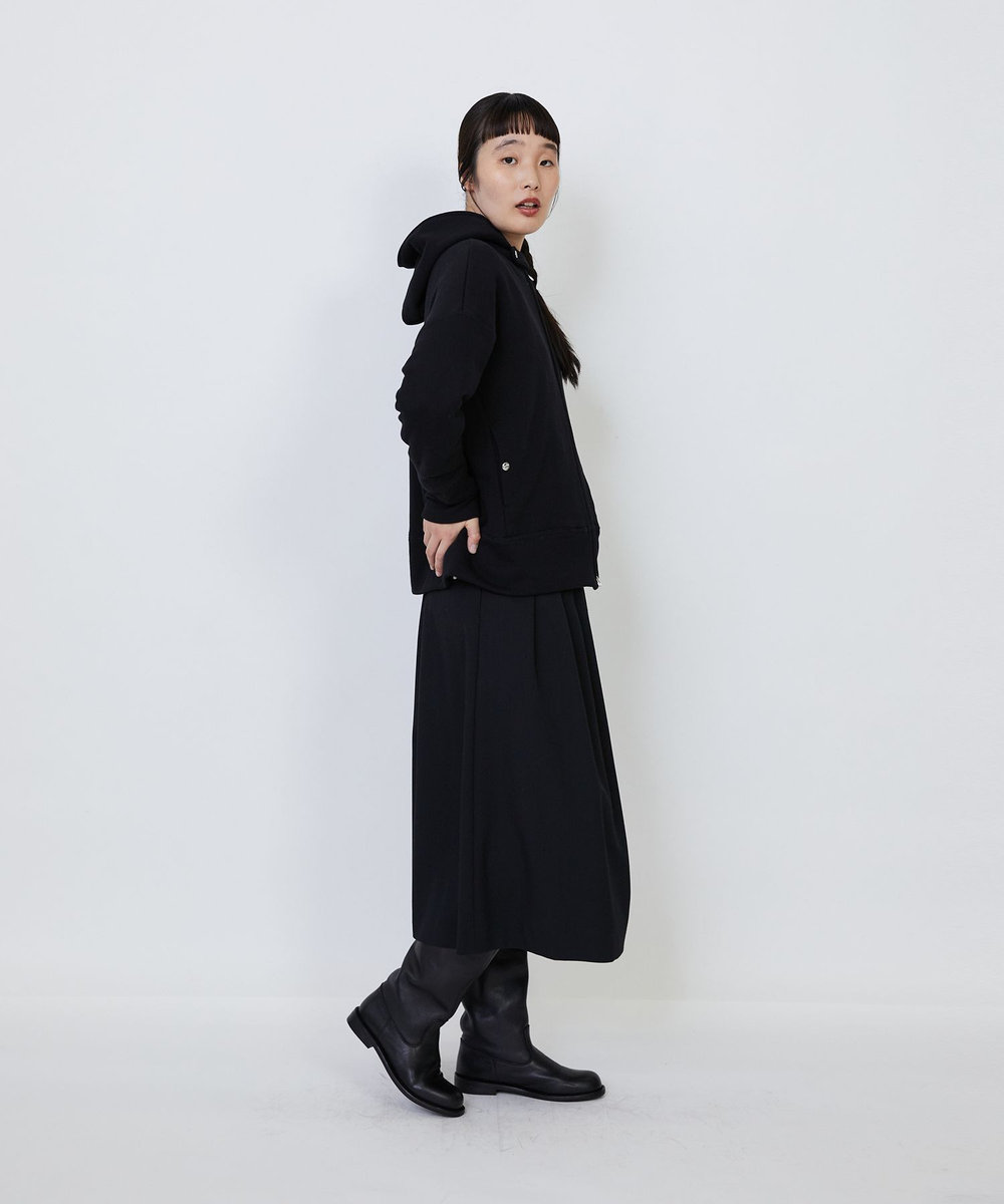 LOISIR 度詰め裏毛ジップフーディ ブラック