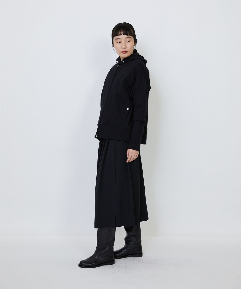 LOISIR 度詰め裏毛ジップフーディ ブラック