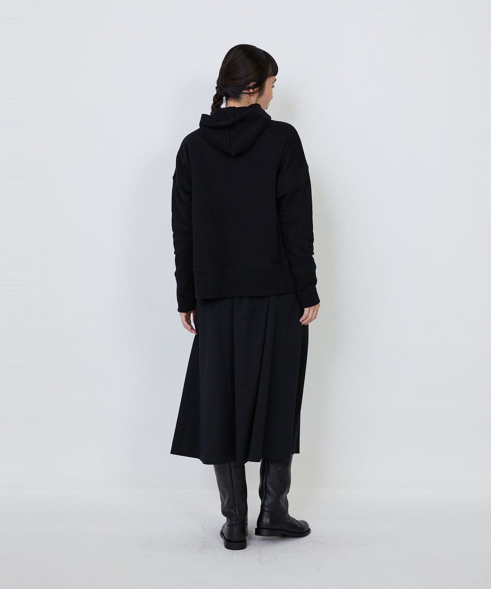 LOISIR 度詰め裏毛ジップフーディ ブラック