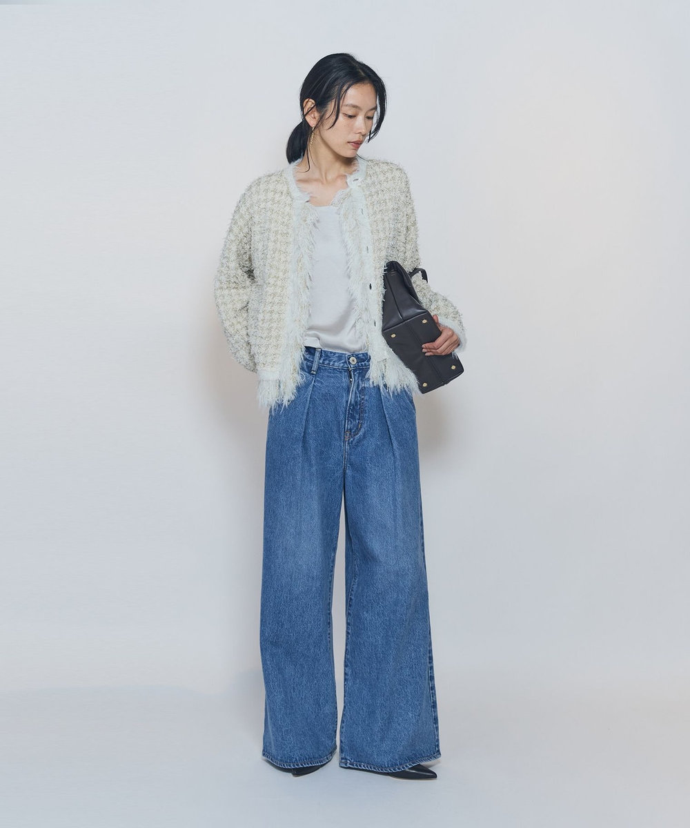 1er Arrondissement 【WEB限定カラーあり】"La Seine"ツイードニットジャケット アイボリー