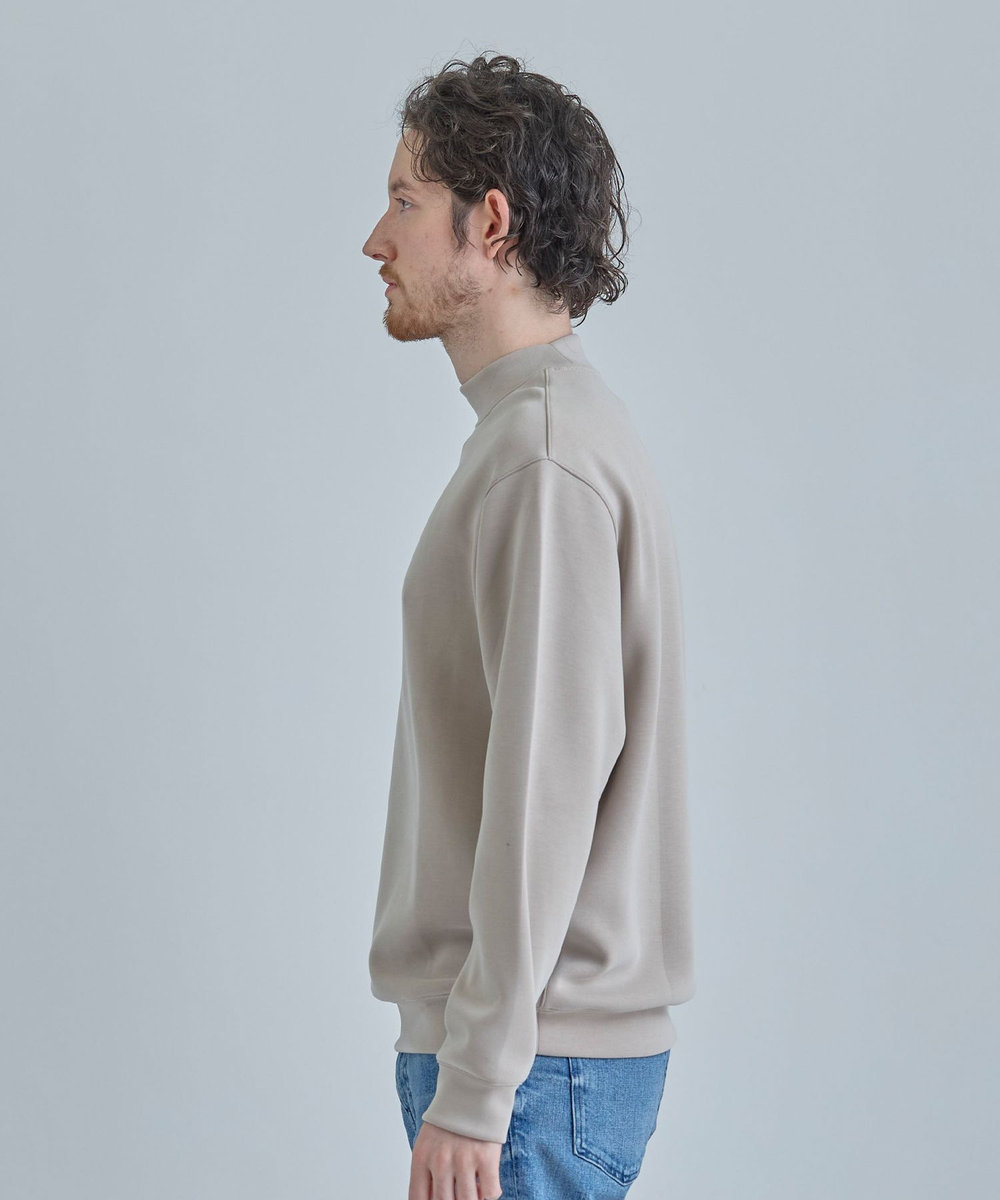 MEN'S BIGI スエードタッチ ダンボールモックネックトップス オフホワイト