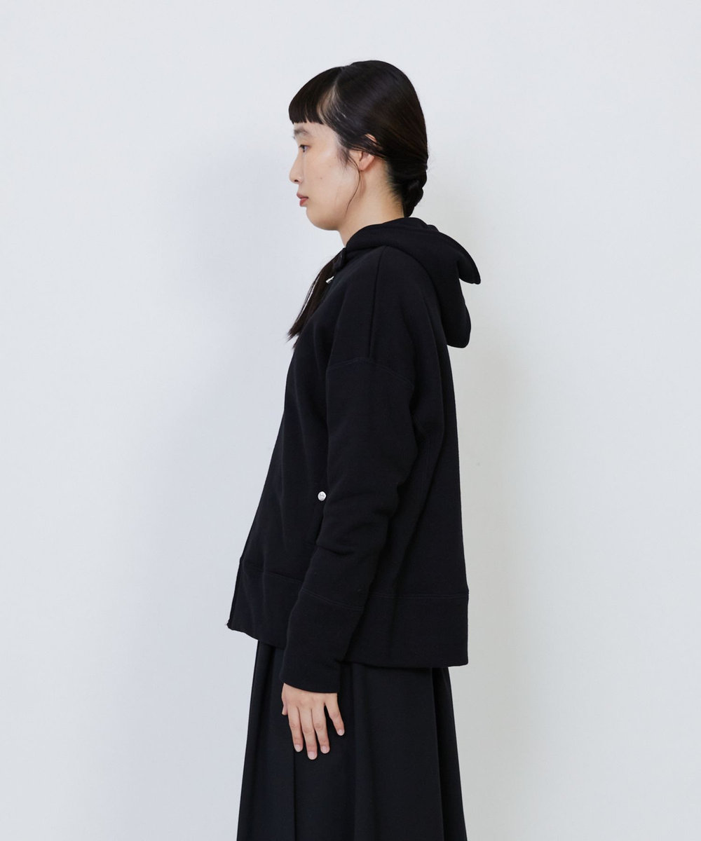 LOISIR 度詰め裏毛ジップフーディ ブラック