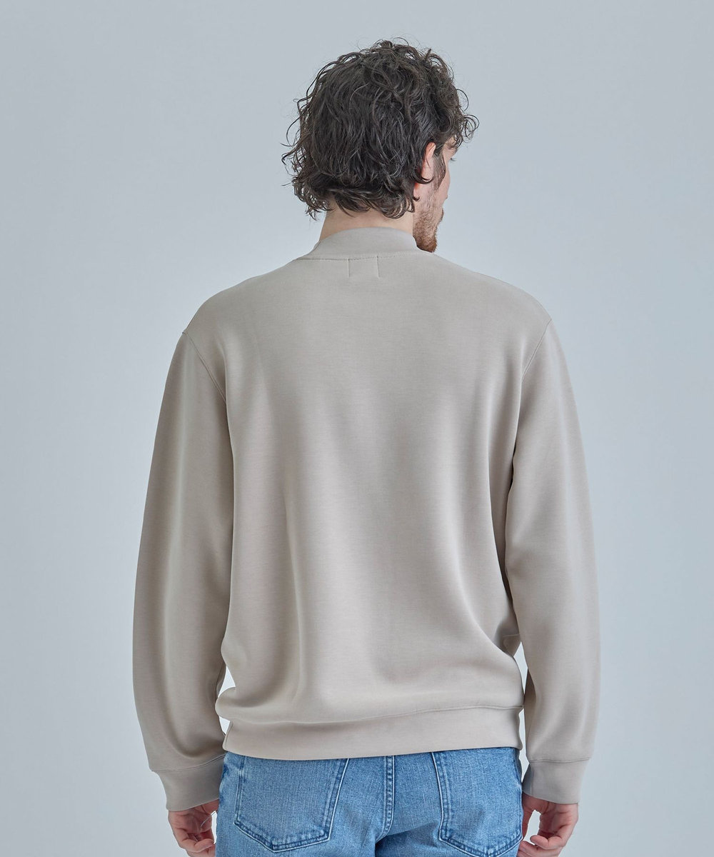 MEN'S BIGI スエードタッチ ダンボールモックネックトップス オフホワイト
