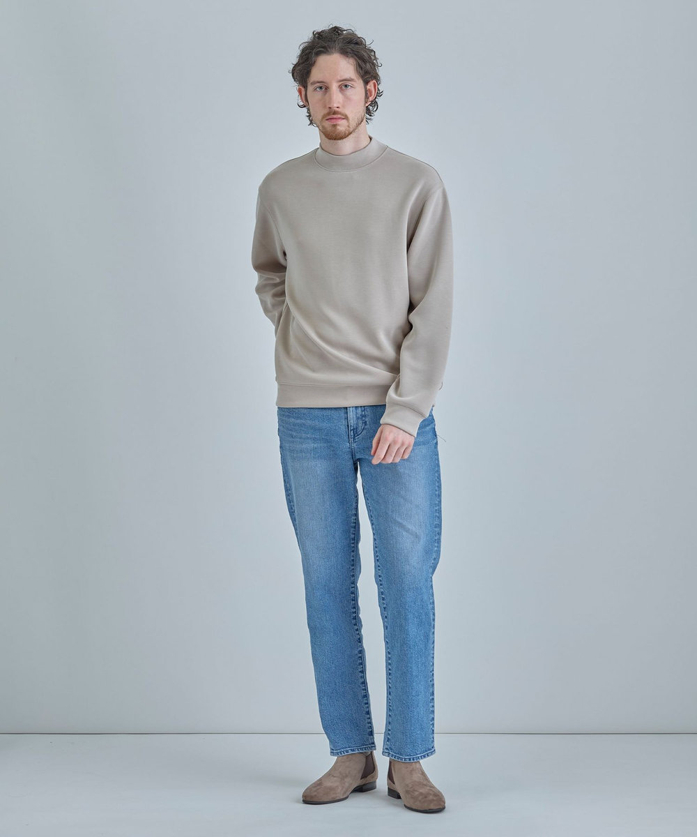 MEN'S BIGI スエードタッチ ダンボールモックネックトップス オフホワイト