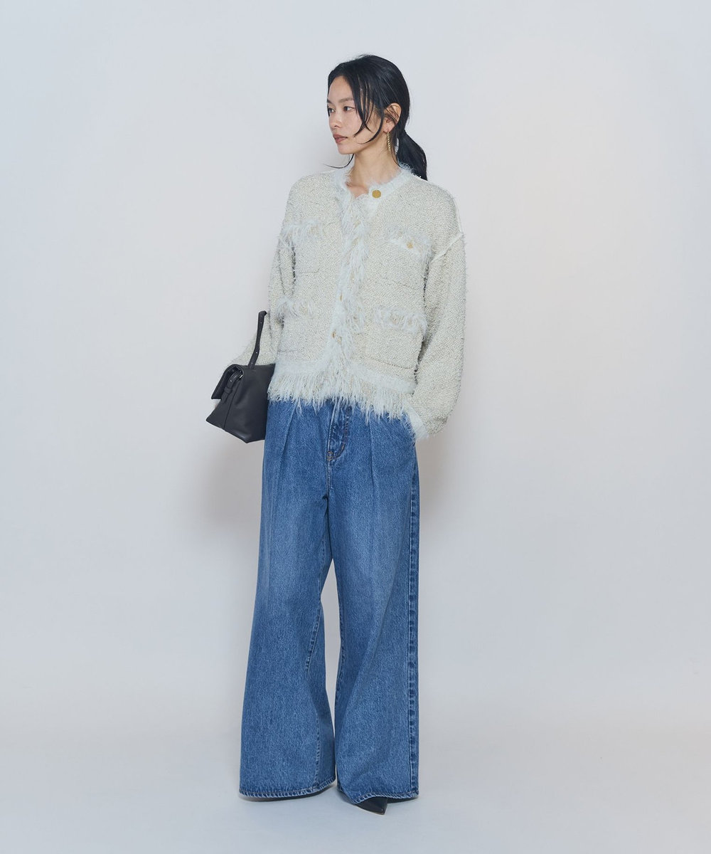 1er Arrondissement 【WEB限定カラーあり】"La Seine"ツイードニットジャケット アイボリー