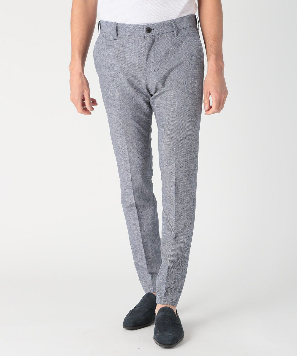 MEN'S BIGI COOL DOTS メランジプリントスラックスパンツ〈イージーケア/吸水速乾〉 ネイビー