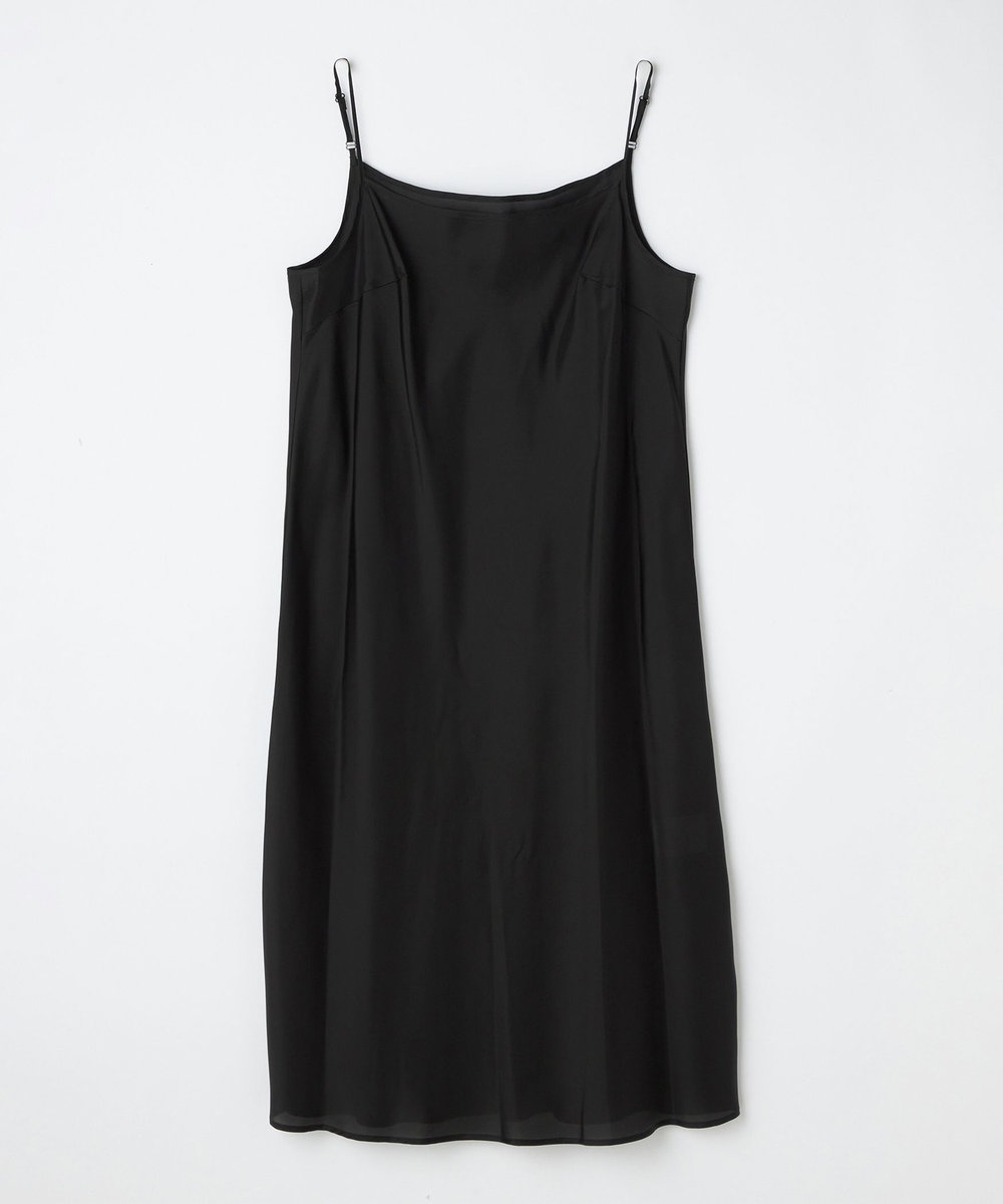 L'EQUIPE COUTURIER シルクジョーゼットハウンドトゥースPtワンピース ネイビー