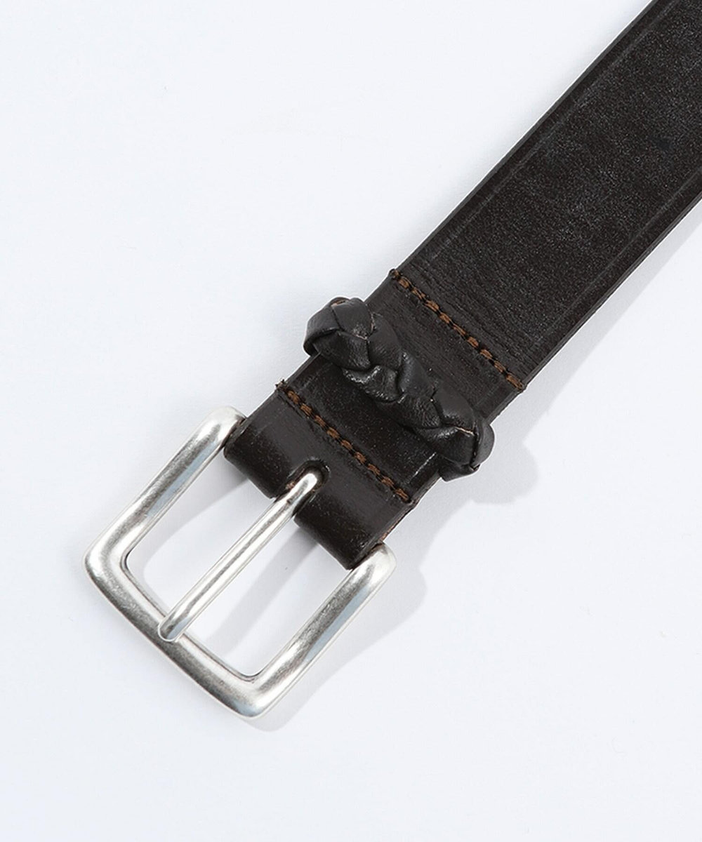 MEN'S BIGI 【Haddon&Jones/ハッドンアンドジョーンズ】別注メッシュループレザーベルト ブラウン